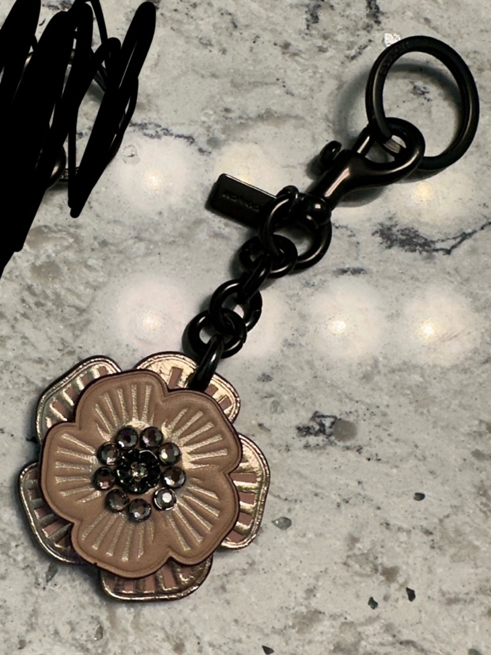 Coach Crystal Tea Rose Bag Charm